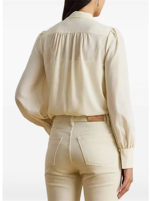Camicetta in georgette con fiocco LAUREN RALPH LAUREN | 200P14083001.MASCARPONE CREAM